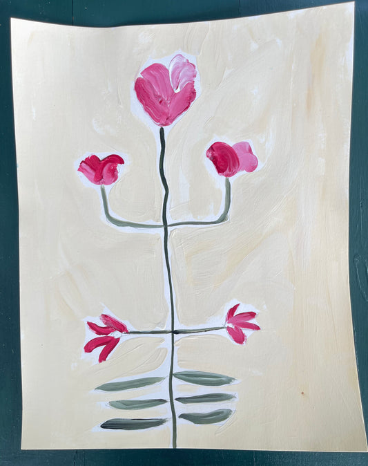 Pink Abstract Paper Study I - Clements Fine Rugs 