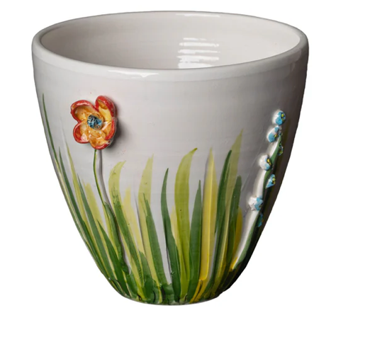 Colorful Flower Cachepot - Clements Fine Rugs 